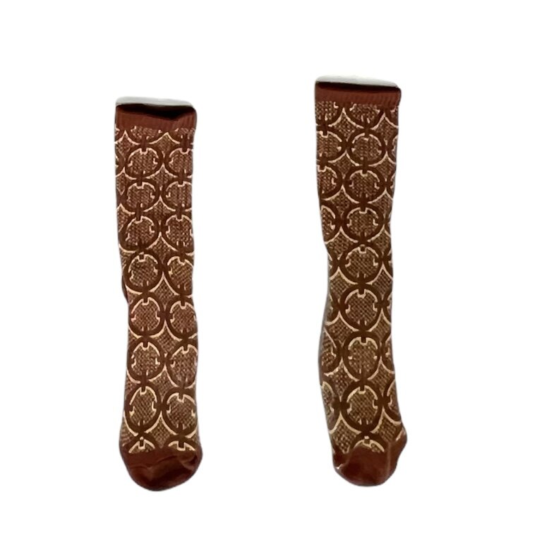 DMDE BURGUNDY MONOGRAM COTTON SOCKS